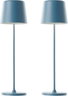Brilliant LED Tischleuchte Kaami - mobile LED Außen Akku Tischlampe 2er-Set, Dimmer, Dimmfunktion, mehrere Helligkeitsstufen, LED fest integriert, Warmweiß, 310 lm, Touchdimmer, USB, Akku, Outdoor, Indoor, Akkuleuchte 37cm hoch