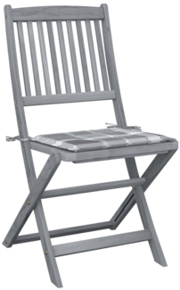 vidaXL Klappbare Gartenstühle 2 Stk. mit Kissen Massivholz Akazie 3064550