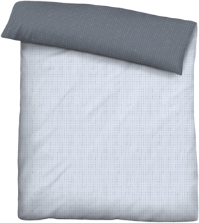biberna 0636047 Mako-Satin Bettwäsche PUNKTE - MIX & MATCH, blau, 1x 200x200 cm + 2x 80x80 cm