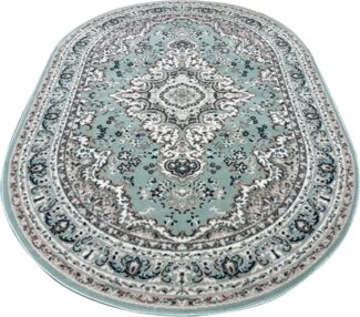 Home affaire Teppich Oriental, Made in Belgium, oval, Höhe: 7 mm, Orient-Optik, mit Bordüre, Kurzflor, pflegeleicht, elegant