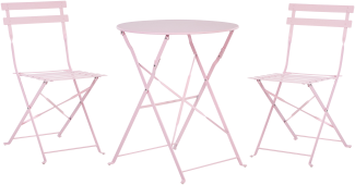 Beliani 'FIORI' Balkonset zusammenklappbar, pastellrosa