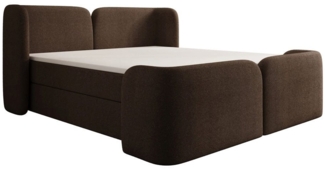 Luxusbetten24 Boxspringbett Riva in Bouclé mit Stauraum, wahlweise mit oder ohne Topper