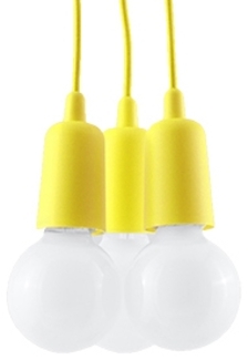 Pendelleuchte, Gelb, PVC, 3-flammig, H 90 cm