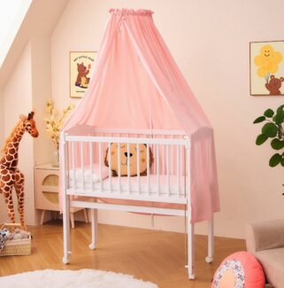 Alavya Home® Betthimmel Babybetthimmel mit Himmelstange Baldachin Insektenschutz für Babybett (2-tlg), Komplett-Set 100% Bio-Baumwolle, GOTS-geprüft, 150x240 cm