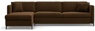 Micadoni Ecksofa Gloria 5-Sitzer Samt Schokolade Links 205x160