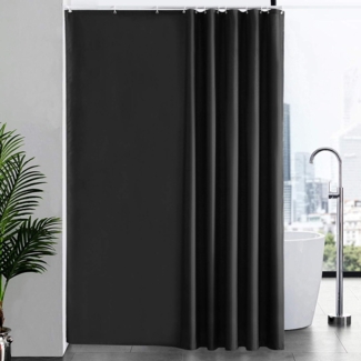 Duschvorhang Überlänge Antibakteriell Schwarz 200x240cm