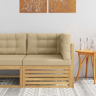 vidaXL Outdoor Ecksofa Massivholz Akazie Weiß 901575