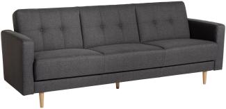 Sofa 3-Sitzer mit Bettfunktion Karalee Bezug Flachgewebe Buche natur / anthrazit 21860