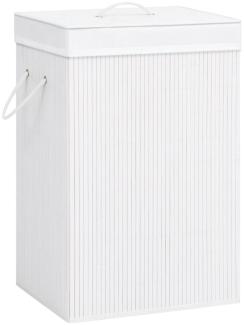 vidaXL Bambus-Wäschekorb mit 2 Fächern Weiß 72 L 320743