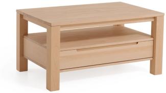 Couchtisch Tisch mit Schublade VASCO Eiche Massivholz 110x70 cm