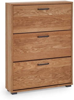 Schuhschrank Pit 3 , Echtholz, Holz, Holzwerkstoff , Holzfarben , 78 x 105 x 25 cm
