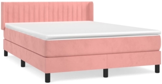 vidaXL Boxspringbett mit Matratze Rosa 140x190 cm Samt 3131080