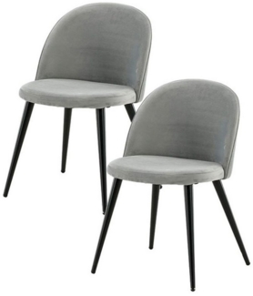 ebuy24 Esszimmerstuhl 2er Set Skagen Esszimmerstuhl velour grau,schwarz. (2 St)