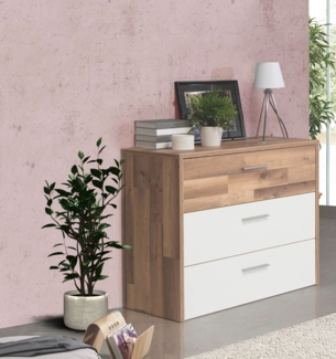Kommode Sideboard Anrichte 100cm stabeiche weiß Mordern
