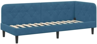 vidaXL Eckbettgestell mit Kopfteil Blau 80x200 cm Samt 42016585