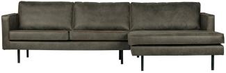 Longchair-Sofa Rodeo Rechts - Leder Army