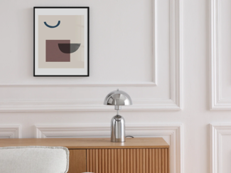 Vente-unique - Tischlampe Pilzform – gebürstetes Messing – Ø 20 x H 35,5 cm – Chrom – TANTA