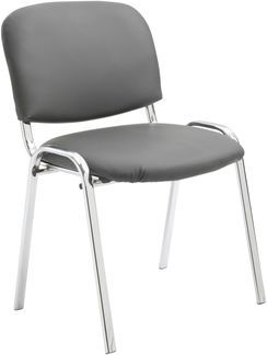 CLP Stuhl Ken Chrom Kunstleder stapelbar und mit modernem Design,grau