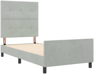 vidaXL Bettgestell mit Kopfteil Hellgrau 80 x 200 cm Samt 3344903