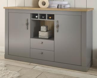 Sideboard Rideau in grau und Eiche Artisan 166 cm