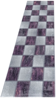 Kurzflor Teppich Oro Läufer - 80x250 cm - Lila