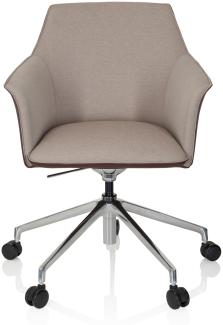 hjh OFFICE Profi Chefsessel AREZZO Kunstleder/Stoff Beige/Braun