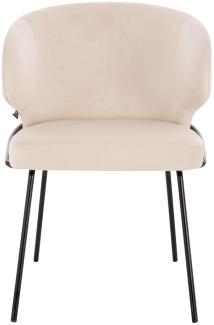 HOME DELUXE Esszimmerstuhl AMARA Samt Beige 2 Stück