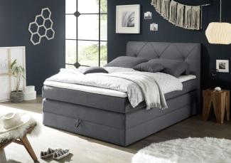 Boxspringbett 140 x 200 cm CALGARY 2, Anthrazit H2