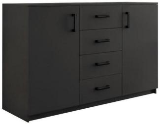 MOEBLO Kommode BAHRAIN (Sideboard Wohnzimmer Kommode Schlafzimmer Komodenschrank Highboard, Schwarze Metallgriffe), (BxHxT):150x94x45 cm