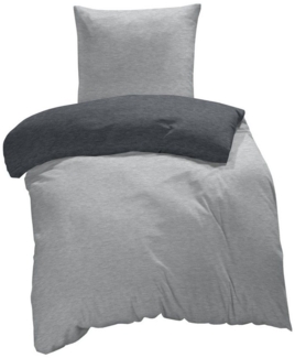 One Home Bettwäsche Melange, Flanell, 2 teilig, modern meliert, Baumwolle kuschelig warme weiche Biber Winter