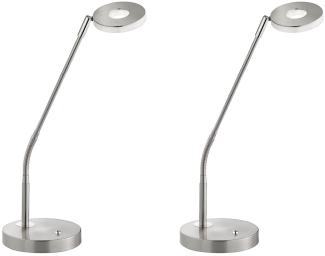 2er SET LED Schreibtischlampen Silber mit Dimmer - Höhe 60cm