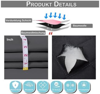 Sunicol Outdoorvorhang 2er Set Dicke Thermovorhang Kälteschutz Wetterfest mit ösen, Wärmeschutzvorhang für Terrasse Garten Balkon