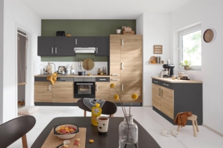 KOCHSTATION Küchenzeile KS-Gera, Breite 270 cm, wahlweise mit E-Geräten, mit Arbeitsplatte