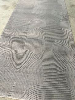 Rutschfester Grauer Läuferteppich 150 x 180 cm Polyester Grau 88687468 [en. casa]