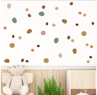 Montegoni Wandsticker 42 Stück Böhmen Stil unregelmäßigen Kreis Steine Wandaufkleber (Wandtattoo für Schlafzimmer,kinderzimmer,Wand deko), wasserdichte,abnehmbare