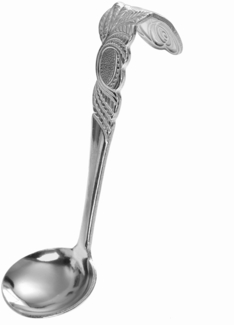 ostfriesischer Sahnelöffel, Edelstahl, Serie Rosendekor