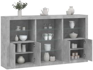 vidaXL Sideboard mit LED-Leuchten Betongrau 181,5x37x100 cm 3209180