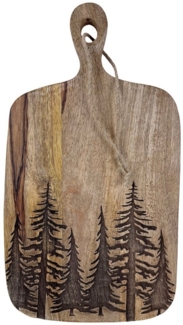 Online-Fuchs Servierbrett mit Griff oder Schneidebrett zur Dekoration in der Küche - Mangoholz, (Hirsch- oder Waldmotiv, Küchen Dekoration), Bastseil zum Aufhängen bereits angebracht