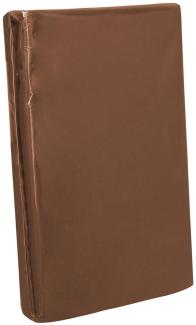 Traumschlaf Zwirn-Jersey Elasthan Spannbetttuch De-Luxe|90x200 - 100x220 cm| mocca