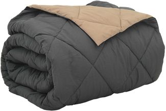 vidaXL Ganzjahresbettdecke Anthrazit und Taupe 200 x 220 cm Mikrofaser 42025544