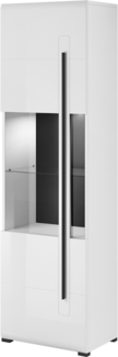 Standvitrine "Tulsa" Glasvitrine 60cm weiß Front MDF Hochglanz