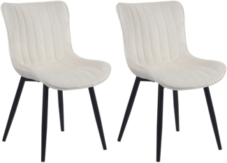 CLP Stuhl Largo gepolstert mit Metallgestell,creme Samt