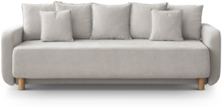 Micadoni Sofa Elen 5 Rückenkissen 3-Sitzer Strukturierter Stoff Beige