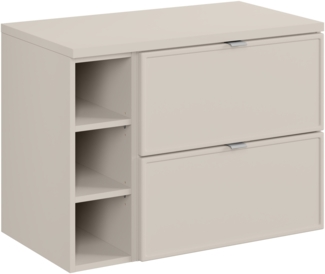 Badmöbel-Set 80 cm mit Tischplatte (46x80cm), Kaschmir matt