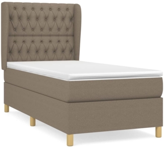 vidaXL Boxspringbett mit Matratze Taupe 100x200 cm Stoff 3128745