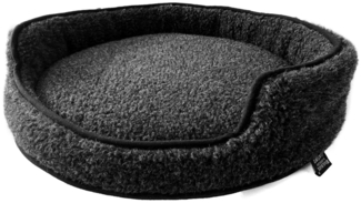 Hundebett Duo Merinowolle Ø 40 cm Farbe: Schwarz