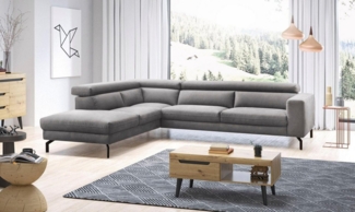 Places of Style Ecksofa Olanta, modern und bequem, Breite 305cm, Fuß 16cm hoch, L-Form, mit verstellbaren Kopfstützen