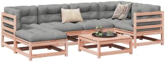 vidaXL 7-tlg. Garten-Sofagarnitur mit Kissen Massivholz Douglasie 3299536