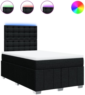vidaXL Boxspringbett mit Matratze Schwarz 120x200 cm Stoff 3293951