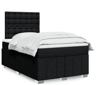 vidaXL Boxspringbett mit Matratze Schwarz 120x200 cm Stoff 3293951